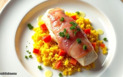 Baked Cod with Parma Ham and Saffron Couscous