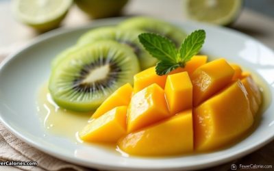 Kiwi and Mango Salad with Lime Maple Syrup