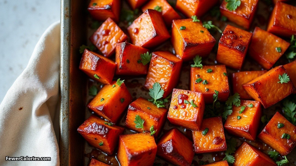 Roast Sweet Potatoes with Chilli Glaze