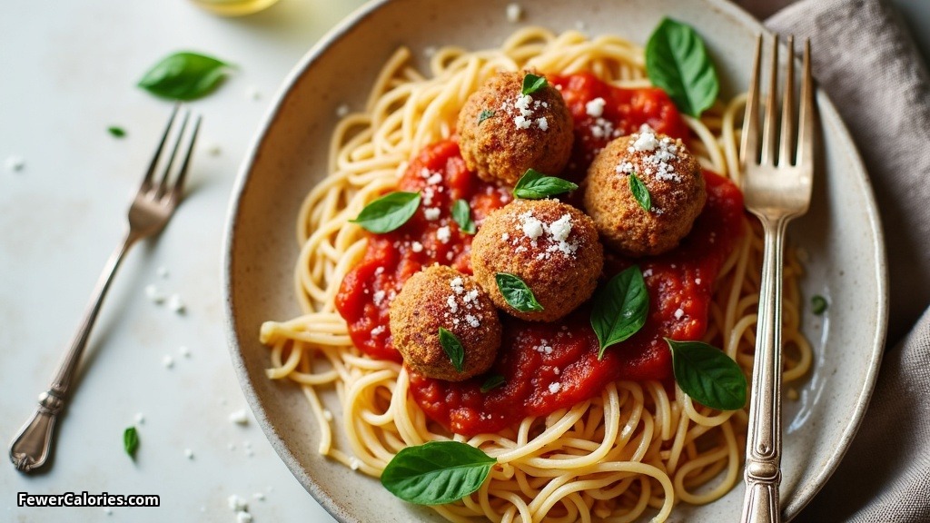 Spicy Pork Meatballs with Spaghetti
